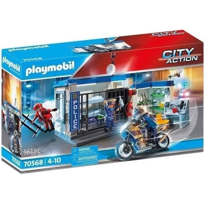 PLAYMOBIL 70568 Secție de poliție și hoț, City Action Polițiștii, Pentru copii de la 4 ani