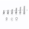 M2 304 Stainless Steel   Screws With Hex Nuts Washers Assortment Fasteners(  Head)