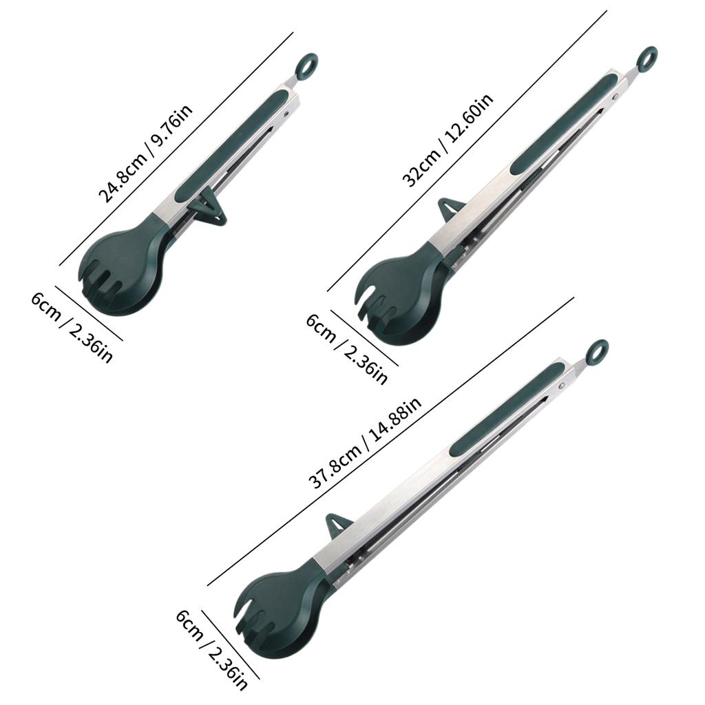 Stainless Steel Locking Cooking Tongs With Bracket Kitchen Non-Slip Food Tongs 9/12/14inch Anti-Scald Bread Food Clip