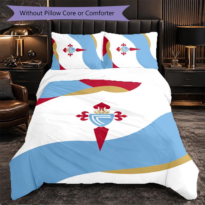 Celta Vigo FC Themed Bedding 3Pcs Duvet Cover Set Decorative Bed Linen For Teen Room Home Decoration
