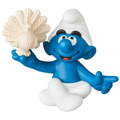 UDF OS SMURFS SÉRIE 2 SMURF Smurf com PÁSSARO Altura 71mm Figura Acabada Pintada aprox.. Não-escala
