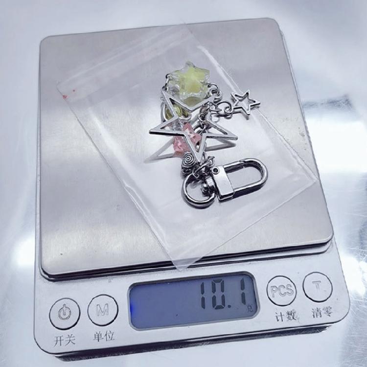 Stylish Star Beaded Phone Chain Alloy Material Star Keychain Bag Decoration