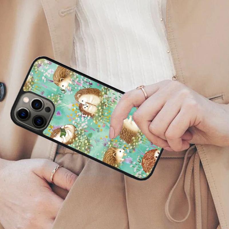 Hedgehog Spring Floral Magnetic Phone Case For APPLE iPhone 17 Air 16 14 13 12 Pro Max 15 Plus Wireless Charge MagSafe Cover