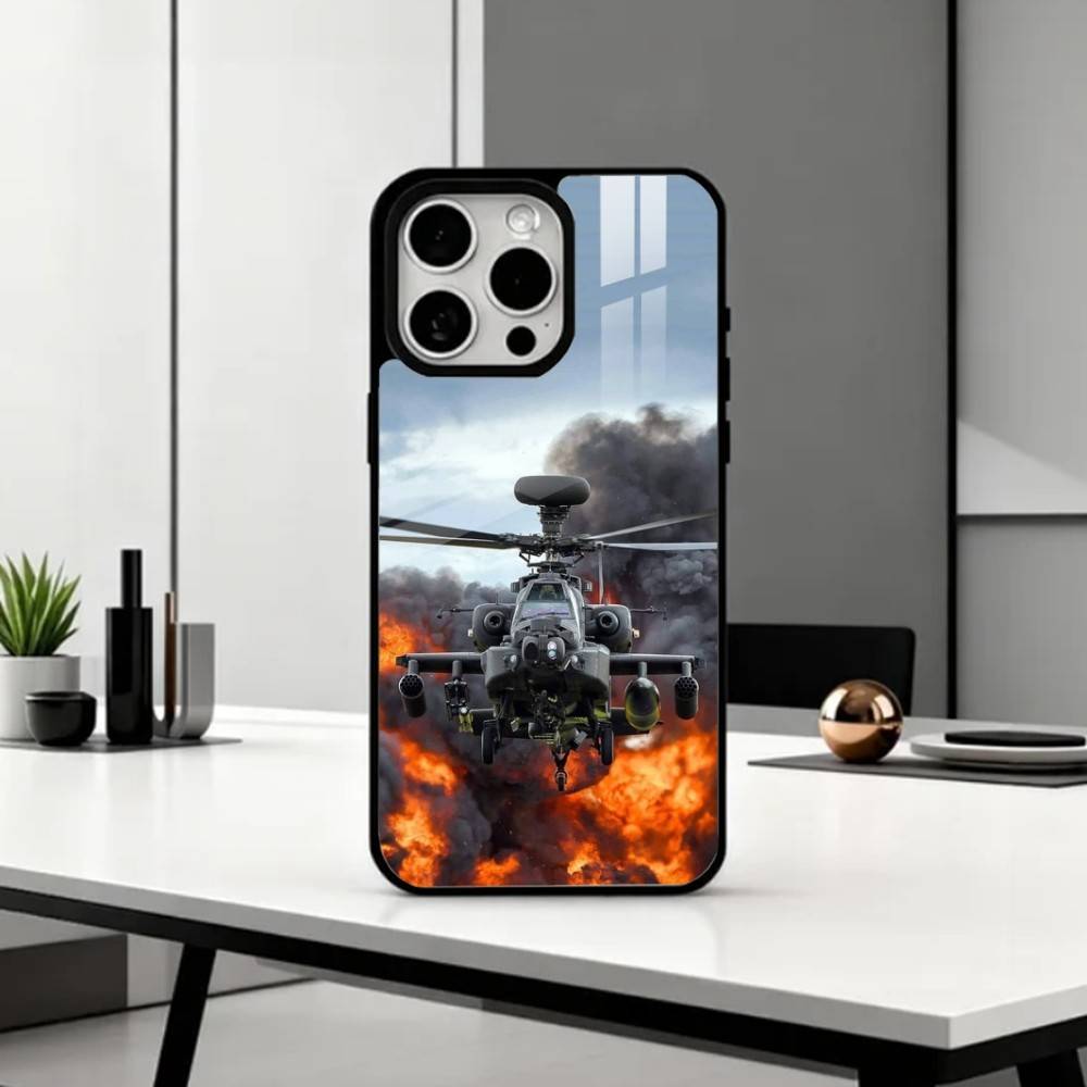 Apache AH-64 Helicopter Gunships Phone Case For iPhone17,16,15,14,13,12,11 Plus,Pro Max Magnetic For Magsafe Wireless Charging