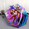 Disney Frozen,Elsa,Anna Manual Opening and Closing Umbrella, 8-Rib Reinforced Folding Design, Lightweight