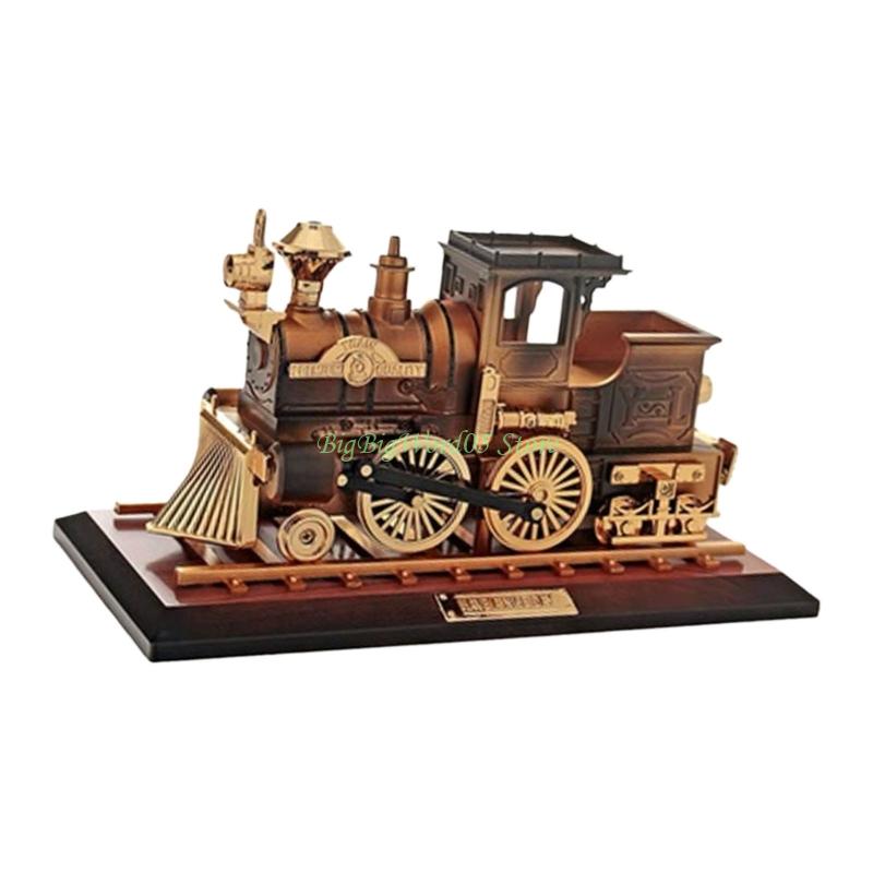 24TE Nostalgic Railway Train And Classical Car Model Wind Up Music Box with Base For Shelf Desktop Decoration Ornament Gift