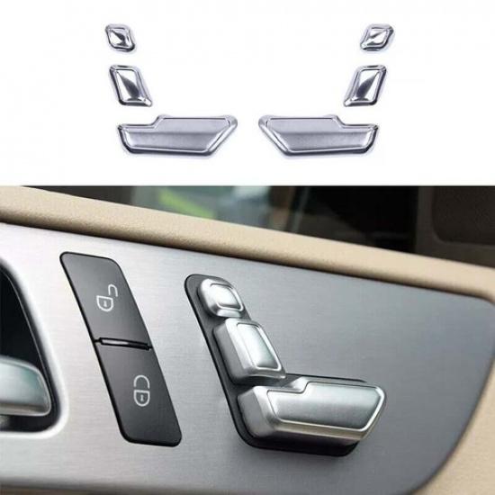Car Seat Adjust Handle Button Switch Trim For Benz GLE GLS 16- Matte Silver
