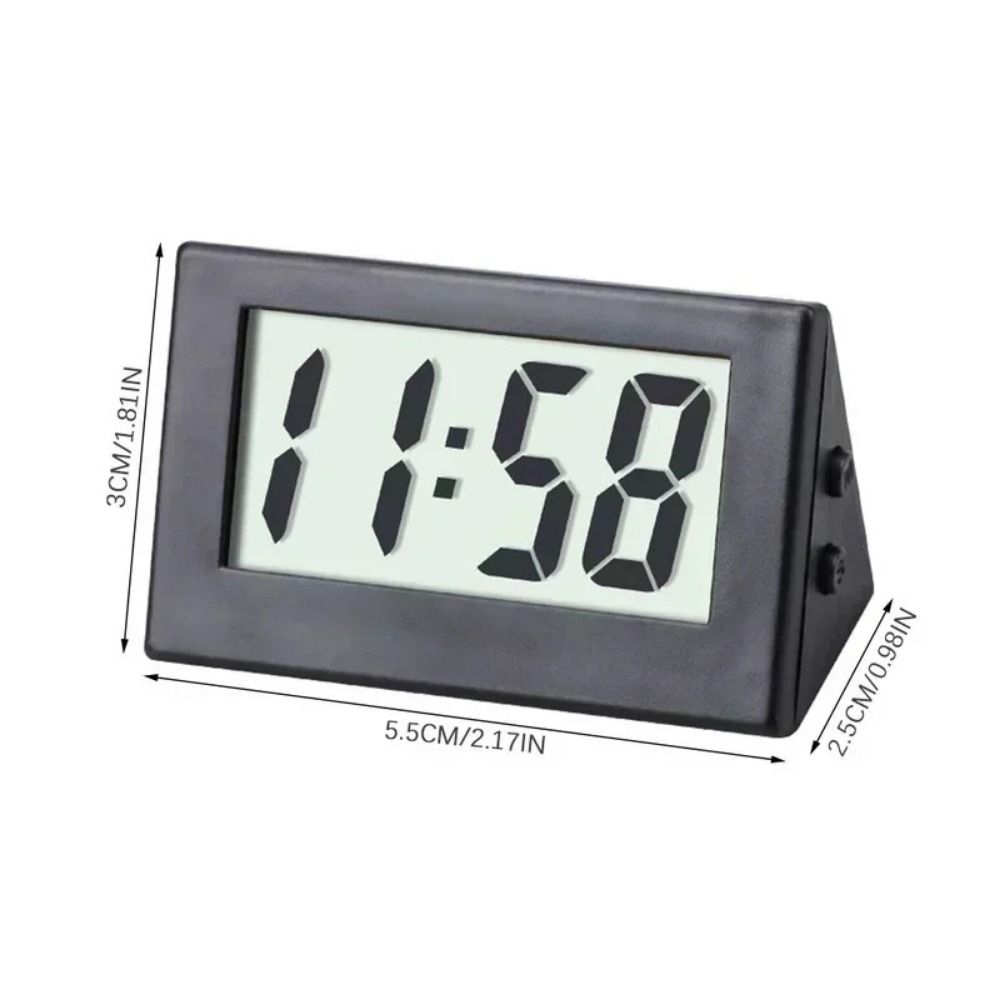 1Pcs Time Display Mini Triangle Clock Simple Desktop Electronic Clock For Home Bedroom Office Car