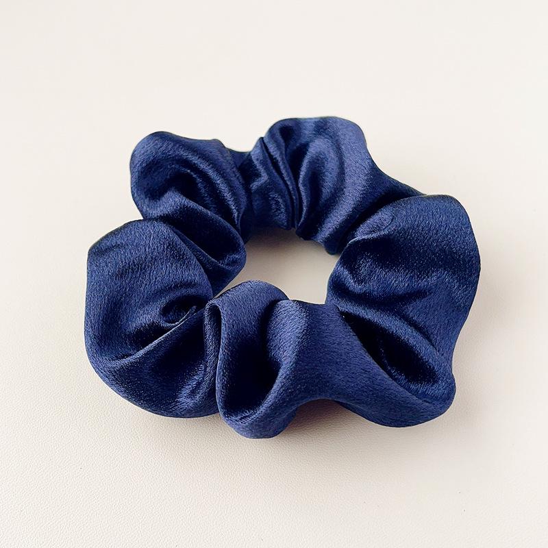 Crystal Satin Solid Color Scrunchie: Elegant Elastic Hair Tie for Women