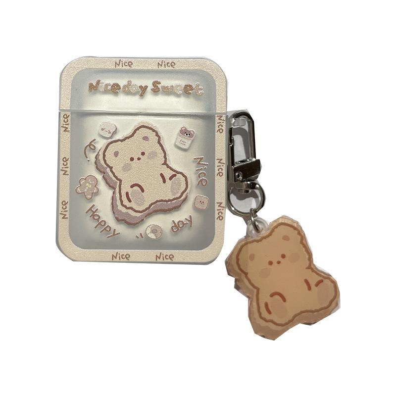 Cartoon bear for AirPods 1 generation square Apple new third generation 1Pro earphone case matte soft case