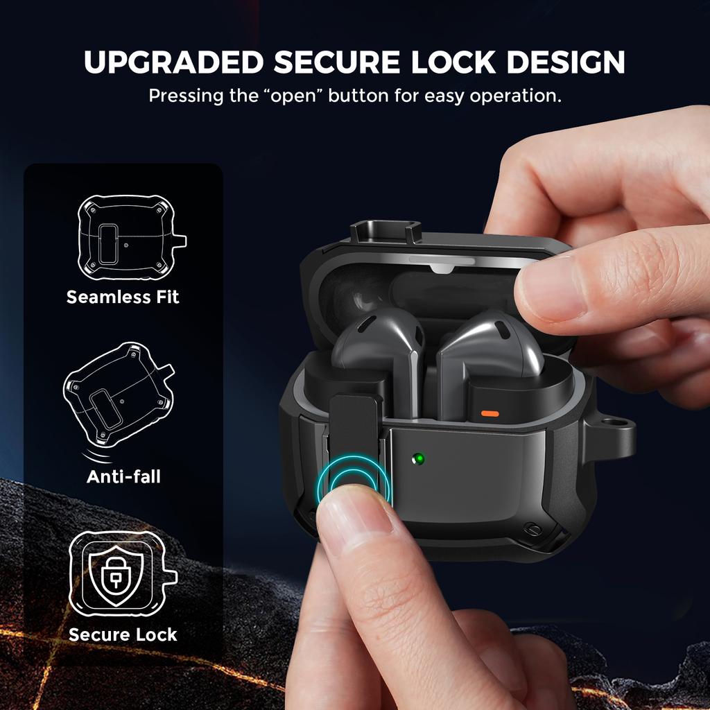 For Samsung Galaxy Buds3/Buds3 Pro Case TPU Anti Drop Protective Earphone Cover with Carabiner