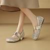 2025 Summer New Woven Cowhide Fashion Breathable Hole Shoes with Silver Inner Height Increase Sandals Women's 40