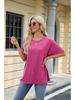 2024 European and American Plus Size Solid Color Loose Short Sleeve Round Neck Women's T-Shirt