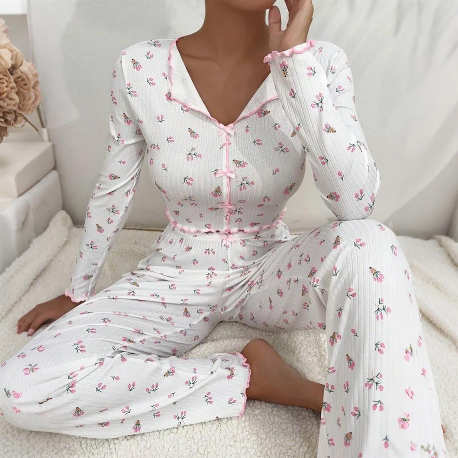 

Женская семейная одежда, длинные рукава, одежда для сна и предметы S белый