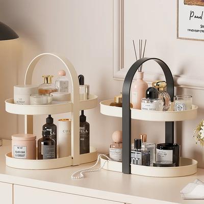 Chic Cosmetic Organizer for Vanity Countertop Skincare Perfume & Lipstick Storage Rack Display Rack for Bedroom Bathroom Dresser