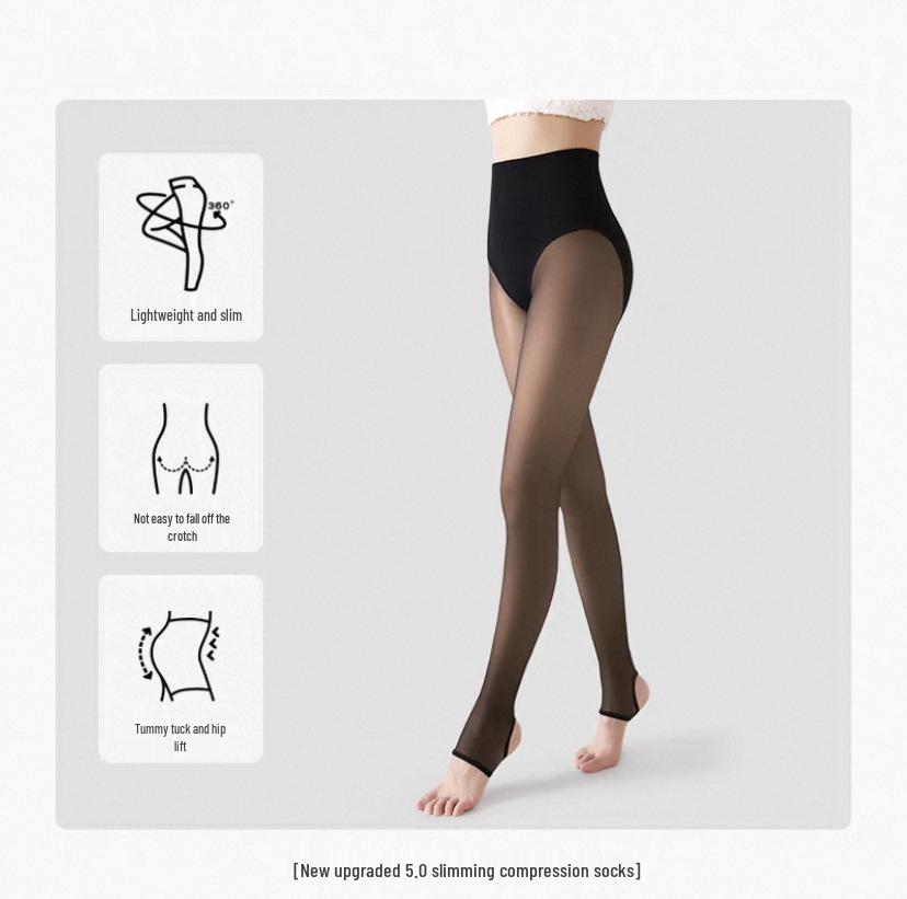 Black Sheer Skin Tone Leggings for Women, Nude Look, Fleece-Lined, Thick Winter Tights, Autumn/Spring Style, Silk-like Pantyhose