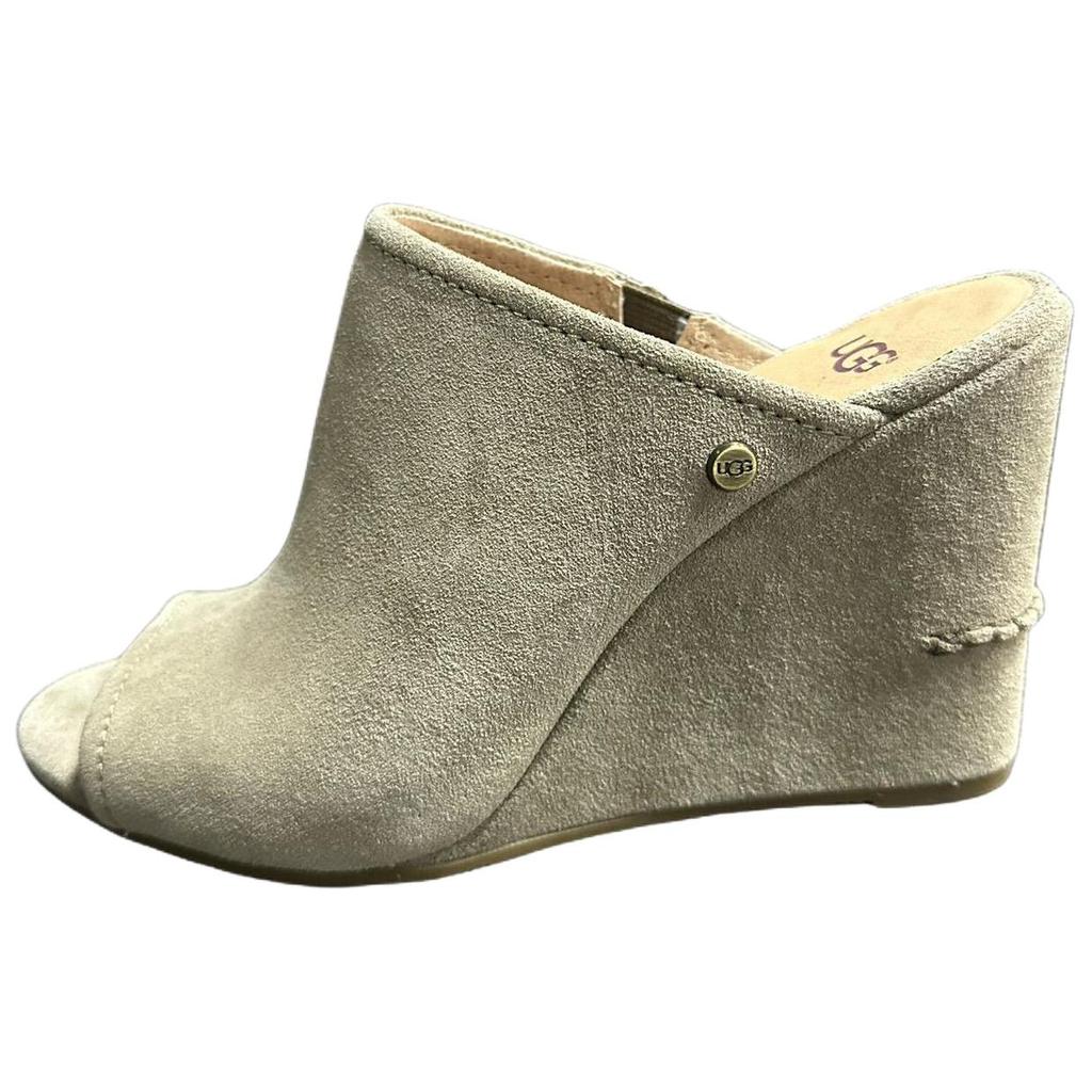 UGG Lively Versatile High Heel Open Toe Slide Sandals Women Sandals Lead-Gray 1019894-ALP