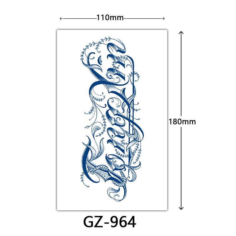 Juice Tattoo Stickers, Herbal Tattoo Stickers, Semi-Permanent English Letter Tattoo Stickers Tattoo