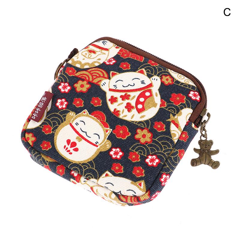 1Pc Retro Mini Bag Women Coin Purses Cute Cartoon Short Wallet Purse Card Bag