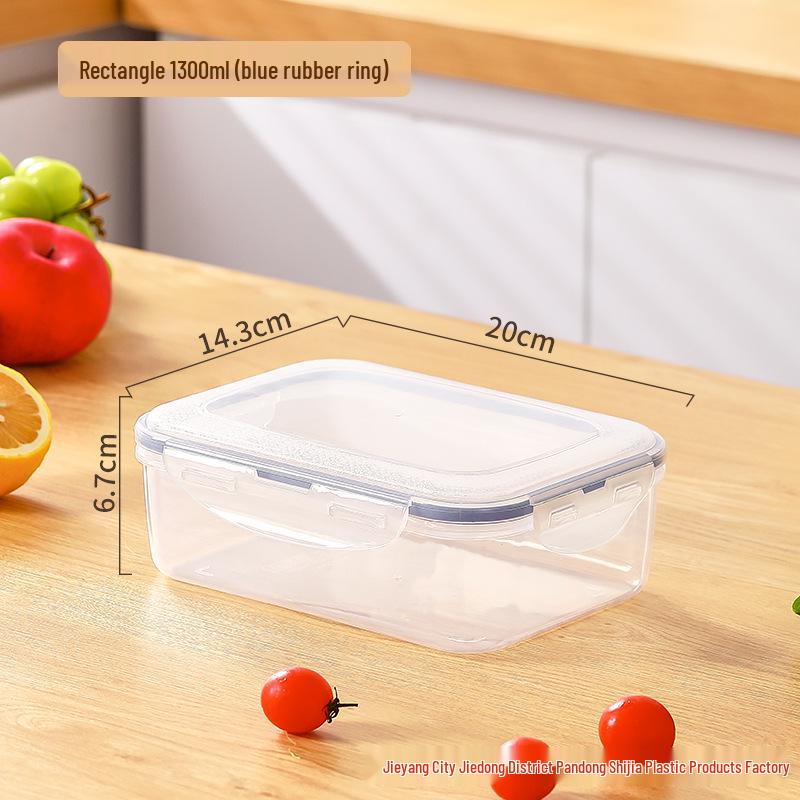 Transparent Rectangular Food Storage Container with Lid