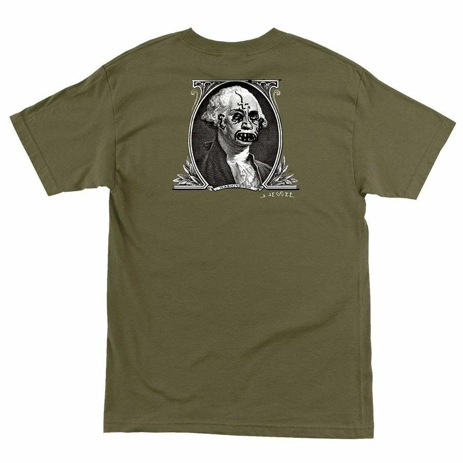 Santa Cruz Jason Jessee DOLLAR Skateboard T Shirt MILITARY GREEN XXL