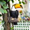 1 Pcs Bird Figurine Tree Hugger Decor Hanging Resin Ornaments Garden Statue Creative Simulation Animal Yard Wall Decoration