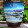 Hand-painted Ceramic Tall Pottery Jar: Large Succulent or Orchid Flower Pot