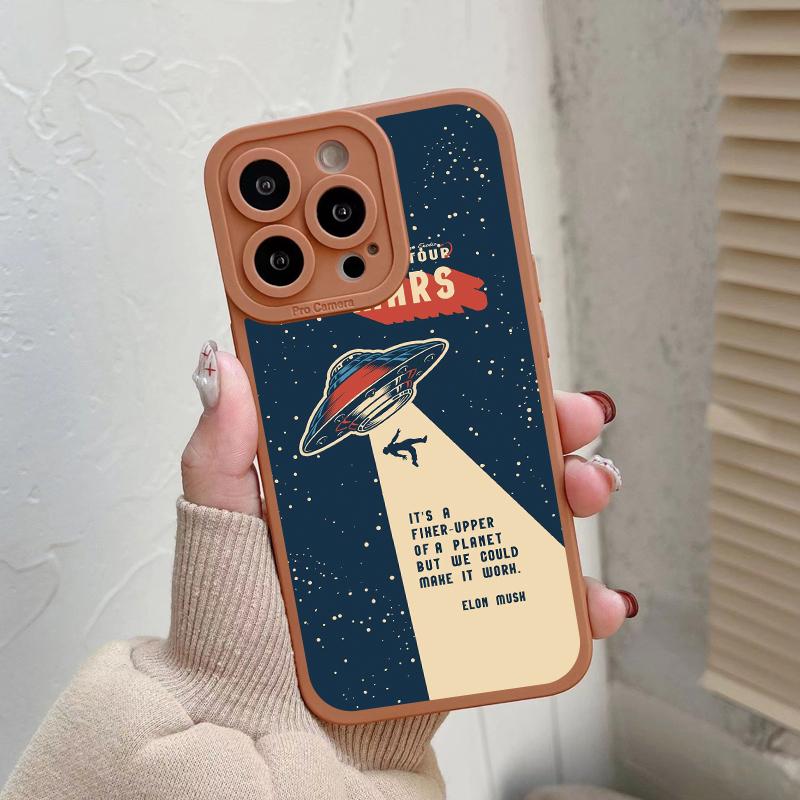 Outer Space Astronaut Planet Phone Cases For iPhone 14 13 11 12 Pro Max X XR XS Soft Silicone Cover Case for 7 8 Plus SE2 Shell
