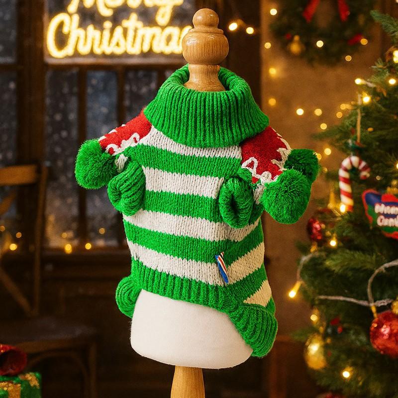 Pet Christmas Sweater Dogs Cats - Cute Holiday Knitwear In Festive Colors Acrylic Warm Winter Outfit