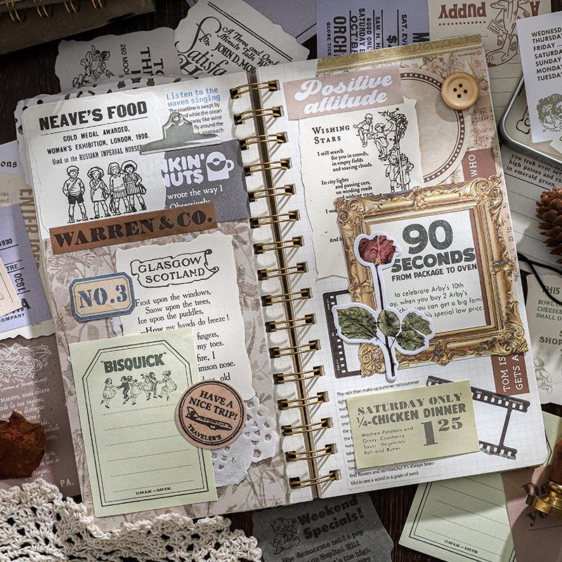 Gracia Waltz Series: Light Vintage Multi-Material Craft Paper, Writable Textured Sheets (30-Pack)