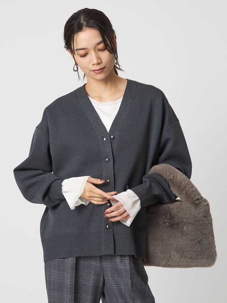 United Arrows Green Label Relaxing Washable Puff Knit Cardigan, 36281190960, 0300, OFF WHITE (03), FREE Shipping