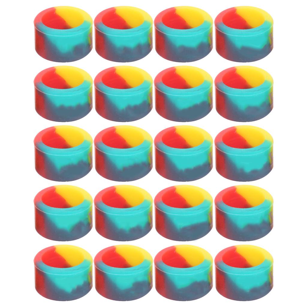 20pcs Fishing Rod Stop Ring 3 Colors Pole AntiSkid Circle Rubber Silicone Fishing Tackle(M )