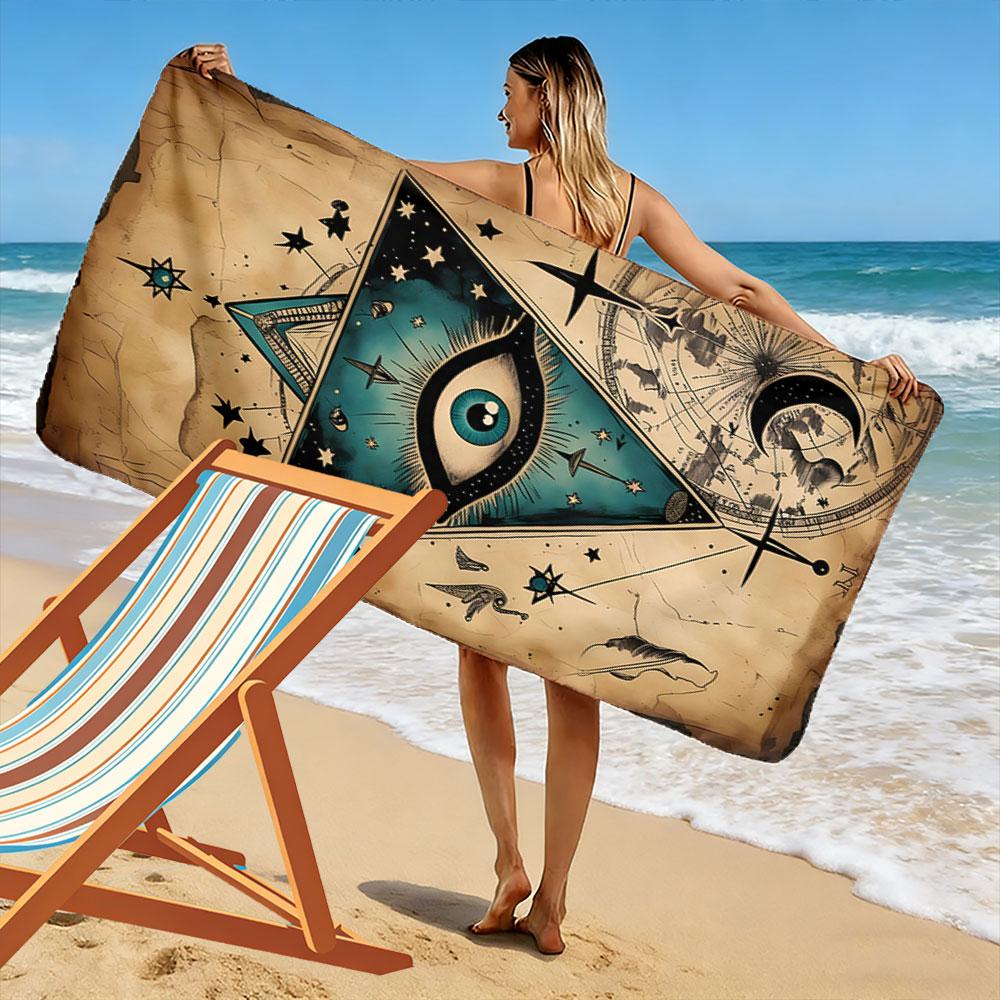 Mystical cosmic eye elegance Print beach towel, quick drying, suitable for travel, outdoor sports, jogging, the beach and swimming, gift