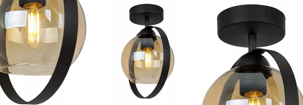 MODERN CEILING LAMP GLASS RING HONEY