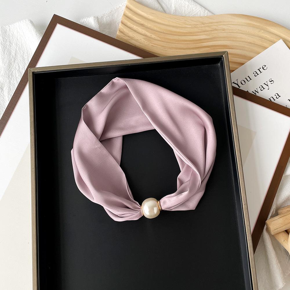Magnetic Buckle Small Scarf Diamond Studded Magnetic Buckle Scarf Women'S Necklace Headband Scarf Light Luxury Exquisite