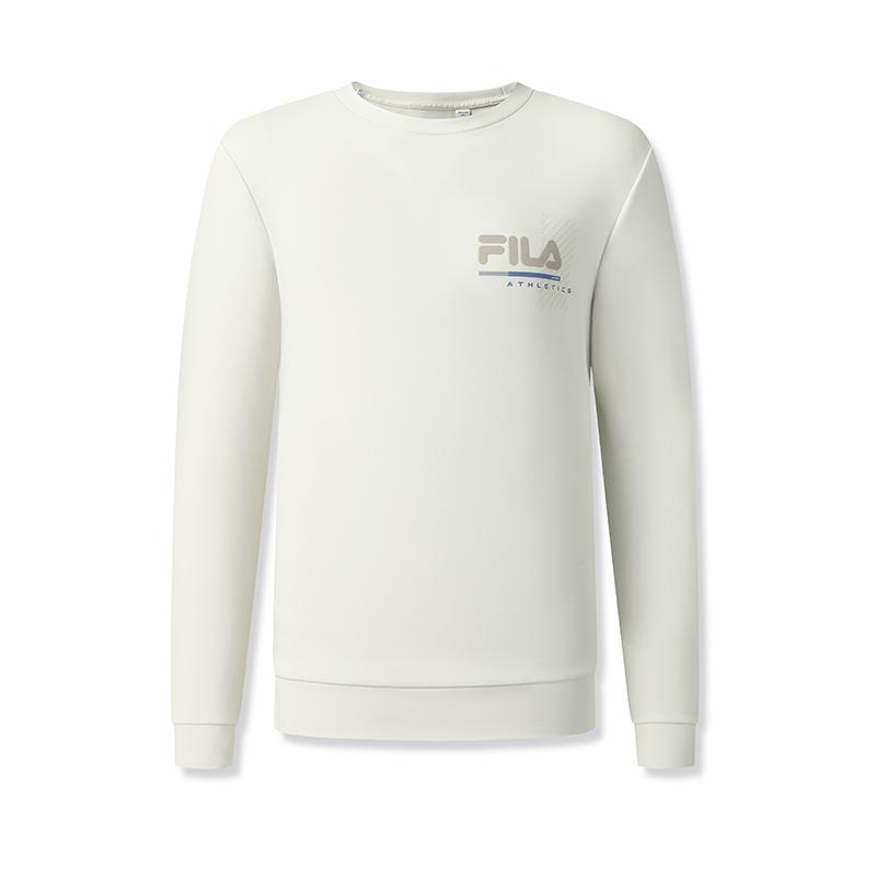 FILA Fitness Sweatshirts Men's White Birch Gray Crew Neck Moderate Regular A51M541205FGY