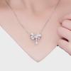 Zircon Bow Pendant Water Drop Necklace – Elegant, Versatile Clavicle Chain for Women