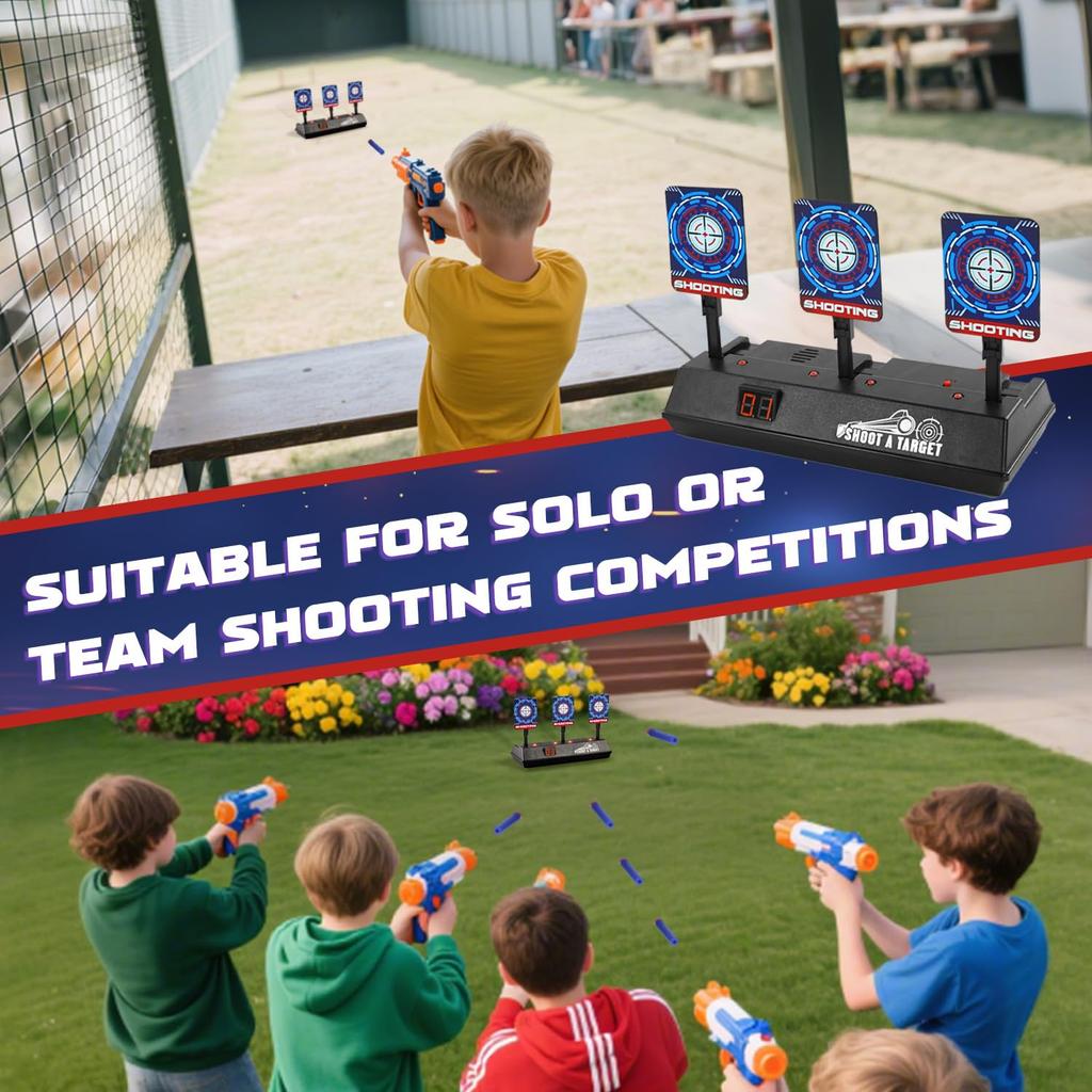 BOROLA Electronic Auto Shooting Nerf Spumă Electronic Scor Interior și Exterior Cadou Grozav pentru Copii Țintă, Rebound, Joc, Compatibil, Săgeți, Afișaj,