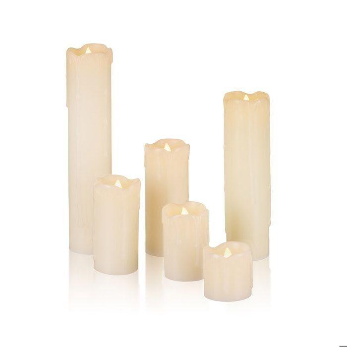 Bougies LED - AIMOONSA - Lot de 6 - Cire véritable - Effet vacillant - Sur piles (CR2032)