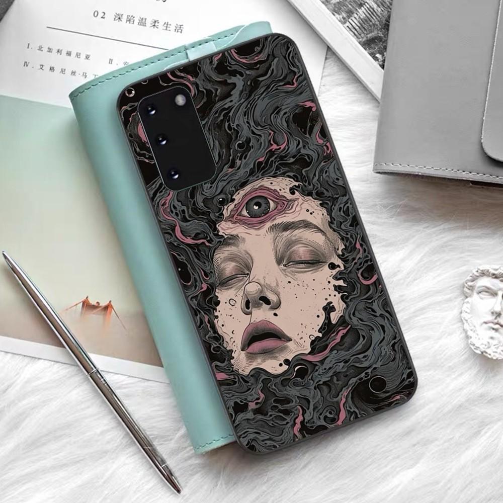 Spooky Scary Red Eye Pattern Phone Case For Samsung S 9 10 20 21 22 23 30 23 24 Plus Lite Ultra FE S10lite Fundas