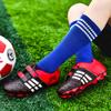Größe 28-38 Kinder-Fußballschuhe Lange Stollen Klettverschluss Futsalschuhe Junge TF Rasen Fußballschuhe Kinder Sneaker Chuteira Futebol