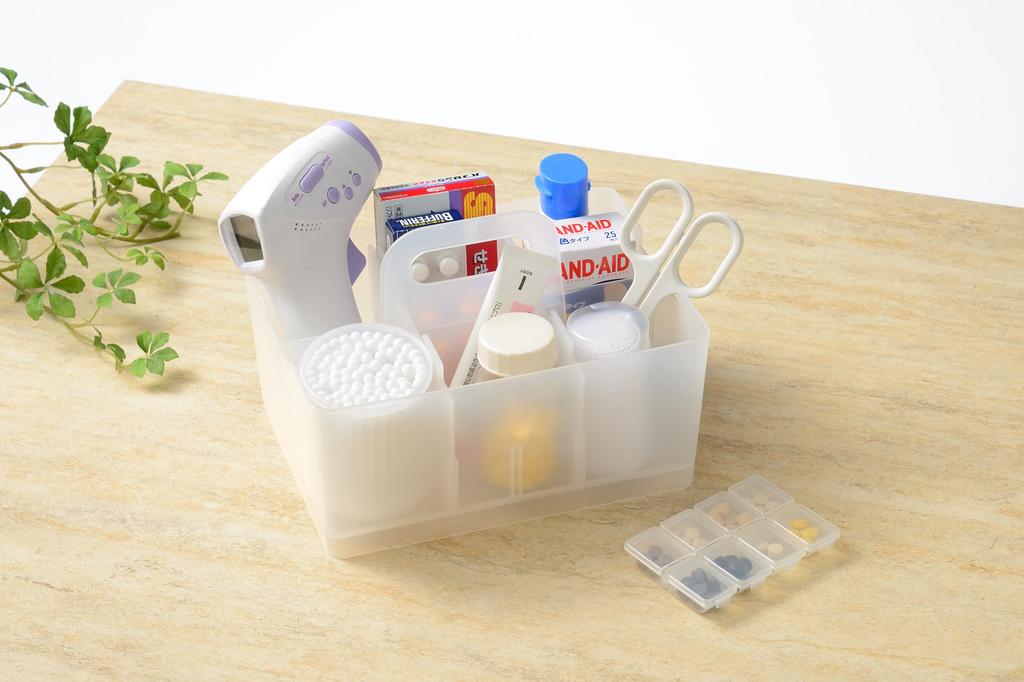 JEJ Astage Storage Box, Desk Tote, Mini Desk Organizer, Clear, Stackable, Made in Japan, 21.5cm Wide x 16.3cm Deep x 14.5cm High, Set of 8