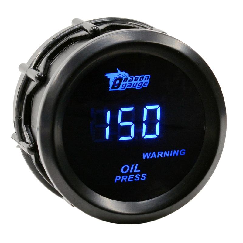 Round Earth 2 Inch Oil Pressure Gauge Racing car Instruments Modification 0-150 Psi With Press Warning Sensor Meter