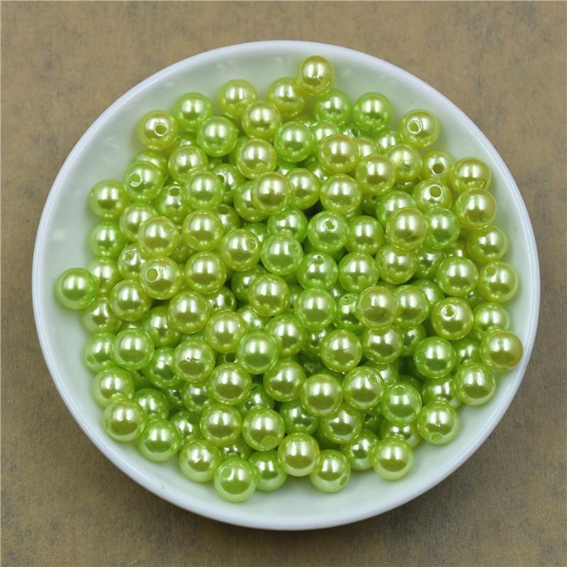 4 6 8 10 12MM mit Loch ABS Imitation Simulierte Perle Lose Perlen Perlen für Schmuckherstellung DIY Zubehör