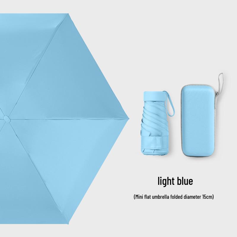 Customizable Six-Fold Vinyl Sunshade UV Protection Umbrella: Versatile Rain/ Shine Folding Gift