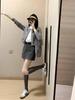 Women's Slim-Fit Gray Knitted Cardigan - Spring 2025 Petite Short Sweater Coat