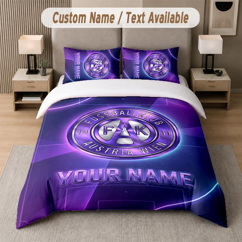 Austria Wien FC Design Bedding Set Custom Text 1 Duvet Cover & 2 Pillow Cases
