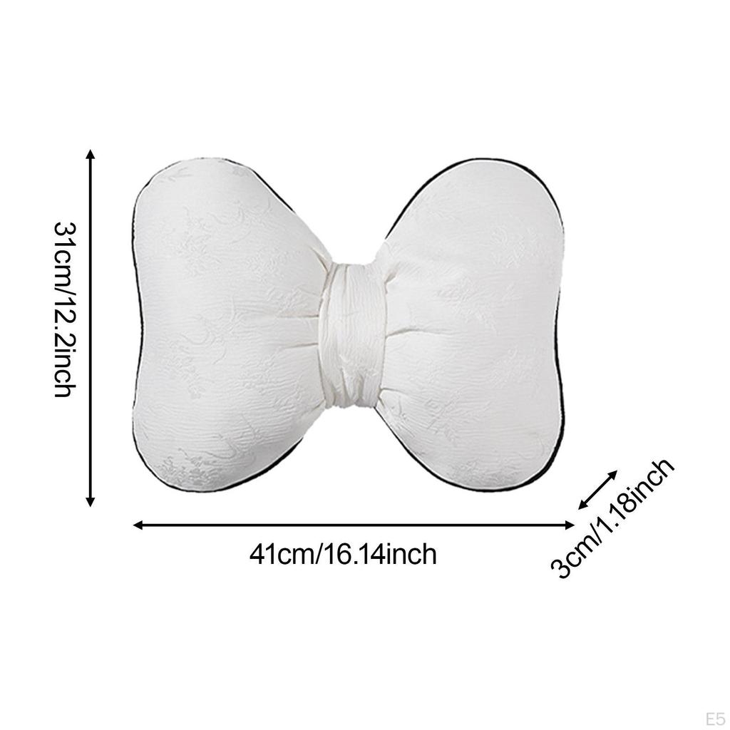 Bow Decorative Couch Throw Pillow Satin Cushion With Insert Comfortable Seat Elegant Home Decor For