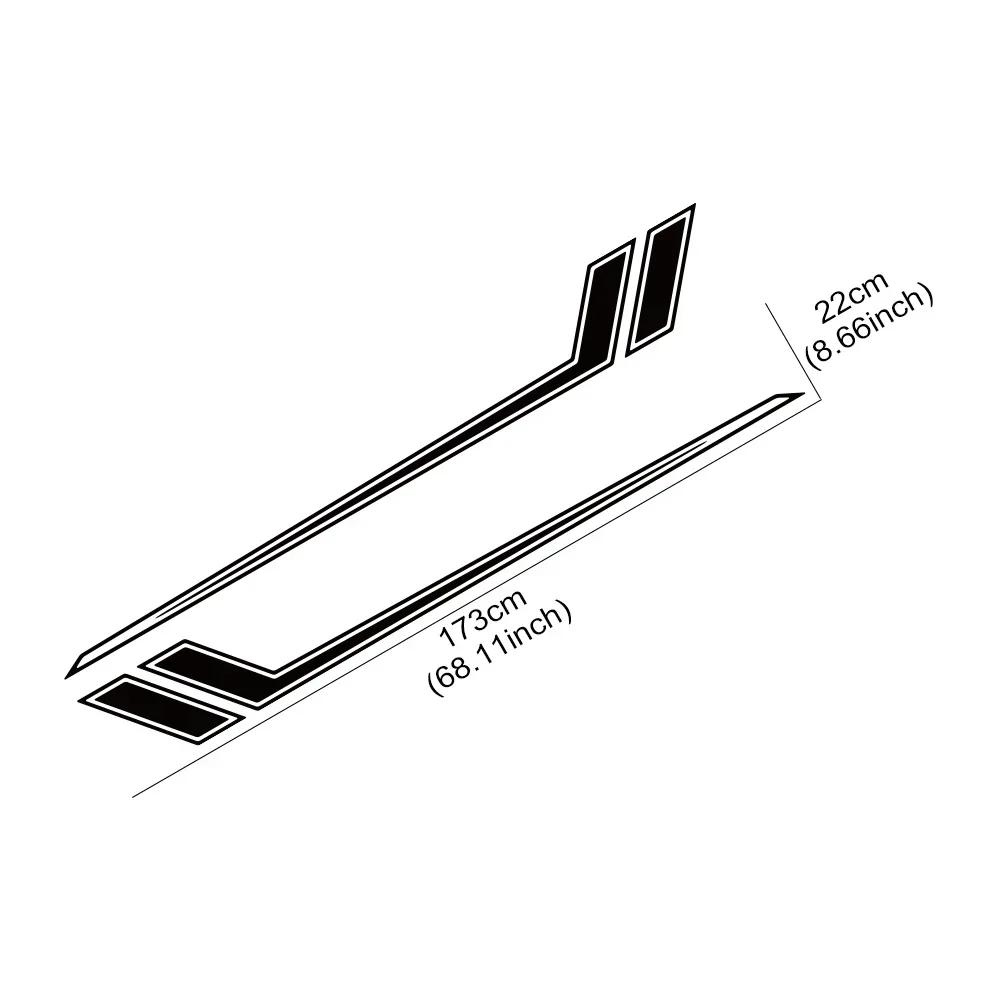 2PCS Double Long Striped Car Door Side Stickers Racing Style Striped Vinyl Decals Auto Body DIY Decoration Stickers Accessories