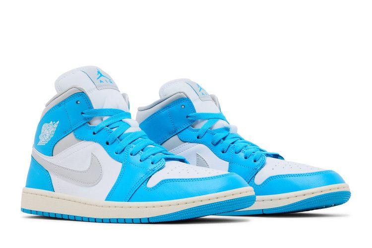 Jordan 1 Mid Dark Powder Blue White Sail Neutral Grey (Women's)
